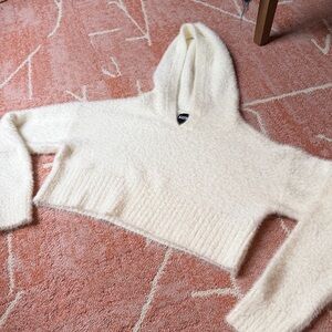 Katie J NYC Cream Fuzzy Sweater